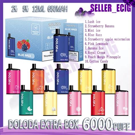 Original DOLODA EXTRA BOX 6000 Puff Disposable E Cigarettes 0 8ohm Mesh