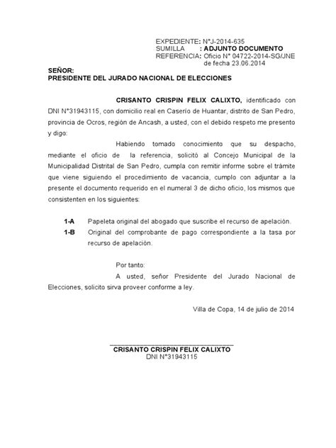 Oficio De Jnn Cripsin Pdf Demanda Judicial Anulación