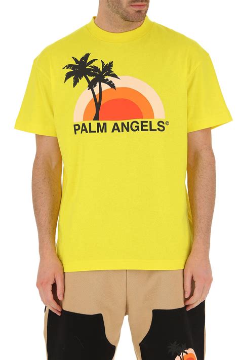 Palm Angels T Shirt For Men In Yellow For Men Lyst