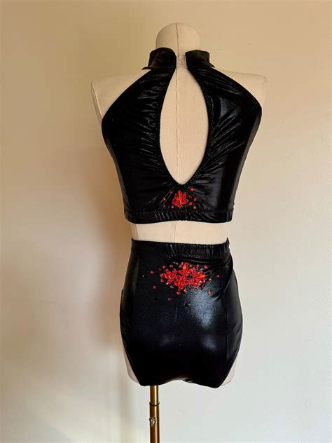 Red and Black 2 Piece Circus Costume for Aerial Dance Lyra Performance ...