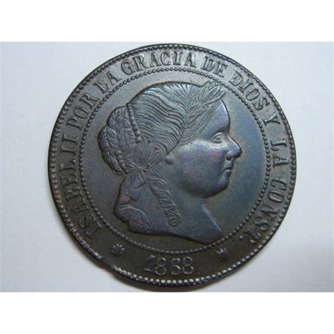 1868 ISABEL II 5 CENTIMOS DE ESCUDO BARCELONA ESPAÑA