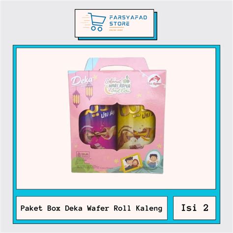 Jual Paket Box Deka Wafer Roll Edisi Lebaran Isi 2 Kaleng Varian Banana