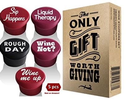 Awesome, Fun Gifts - Unique Wine Bottle Stoppers and a Bottle of Wine