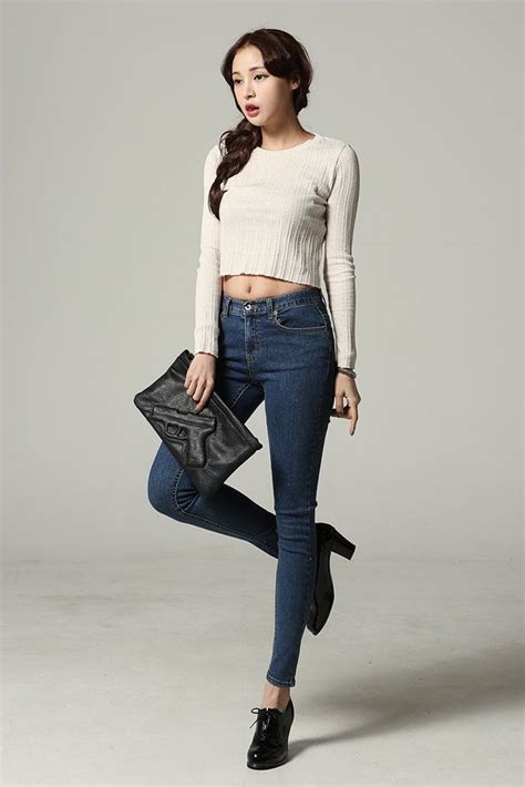 Round Neck Slim Crop Top Fashion Korean Fashion Store Korean Fashion