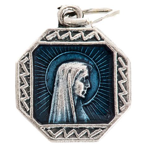 Medaglia Madonna Lourdes Smalto Azzurro Mm Vendita Online Su Holyart