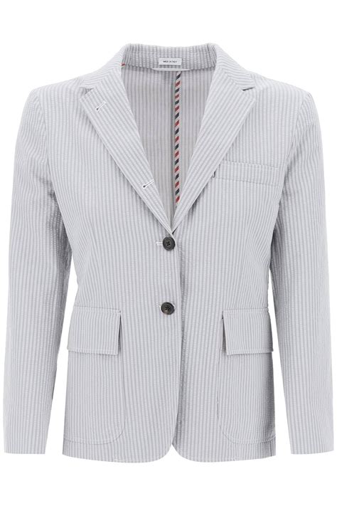 Thom Browne Seersucker Single Breasted Jacket Seymayka