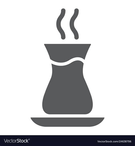 Turkish Tea Glyph Icon Arab And Drink East Vector Image