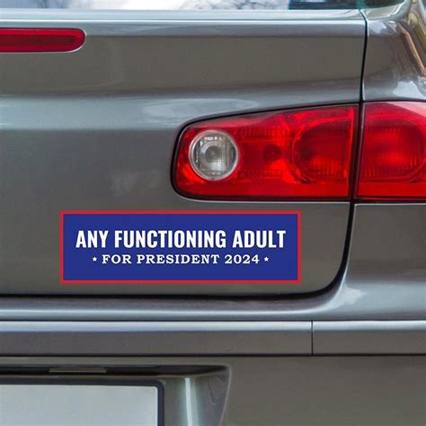 Any Functioning Adult | Funny Political Bumper Sticker - CustomSigns.com