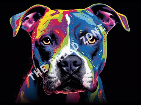 Pit Bull Pop Art BONUS IMAGE Colorful Digital Art Pit Bull Clipart