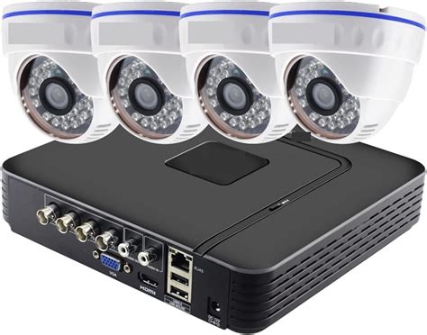 Système de caméra de sécurité extérieur CCTV 4CH hybride DVR système de