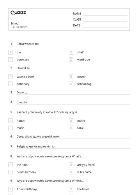 Ponad Doko Cz Zdania Arkuszy Roboczych Dla Klasa W Quizizz