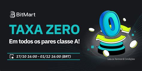 Oferta exclusiva BitMart taxas zero para todos os pares de negociação