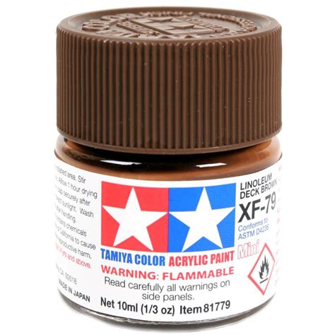 Tamiya Color XF Acrylic Paint 10ml XF 79 Linoleum Deck Brown