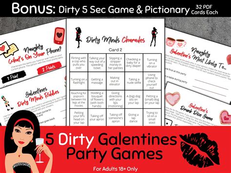 Dirty Galentines Party Games Ladies Night Games Girls Night Out Slumber