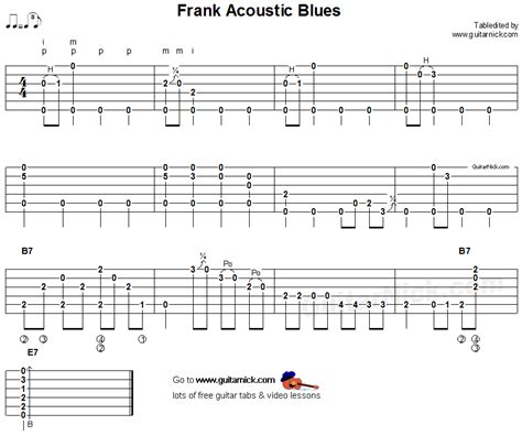 Frank Acoustic Blues Fingerstyle Guitar Tab Guitarnick