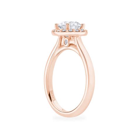 Rose Gold Solitaire Diamond Engagement Ring With Halo Birks