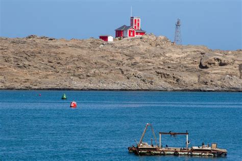 Shark Island Lighthouse, Luderitz Bay, Namibia Stock Photo - Image of ...