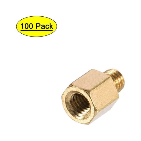 Uxcell Brass M Mm Mm Male Female Hex Standoff Pack Walmart