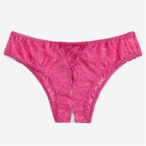 Sasaquoy Culotte Slip Sexy Culotte Sexy En Dentelle à Entrejambe Ouvert Polyester Rose Vif