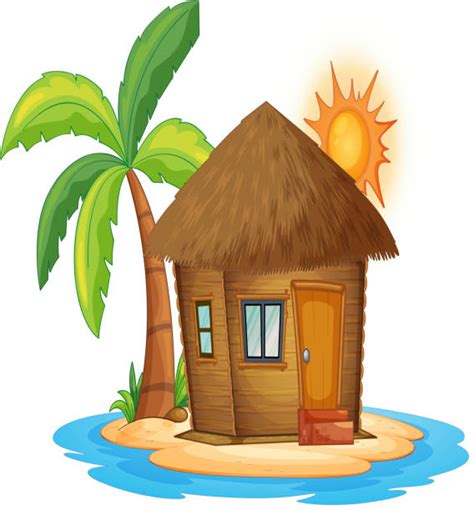 Island With A Nipa Hut Illustrations Royalty Free Vector Graphics