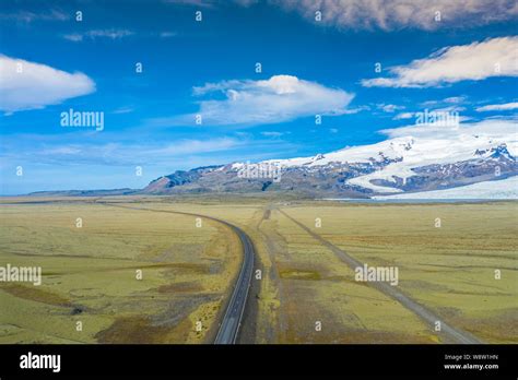 Aerial view of glacier from above,Vatnajokull Glacier, Vatnajokull ...