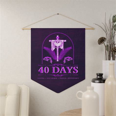 40 Days of Lent, Purple Lent Season House Pennant, Lent Season, Ash ...