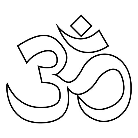 Induism symbol Om sign icon black color illustration flat style simple ...