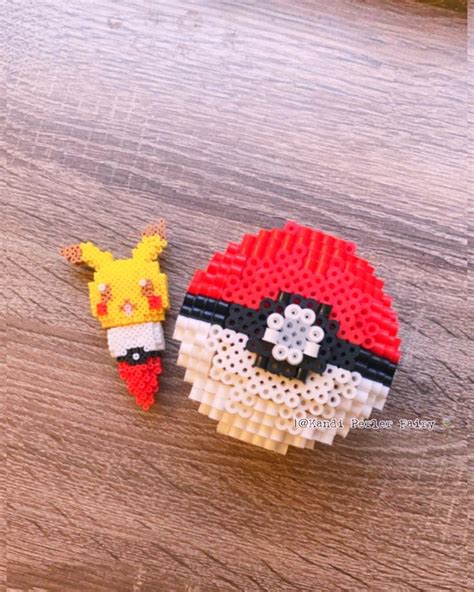 Pikachu Pokeball 3d Perler Cone Diy Tutorial Perler Bead How To