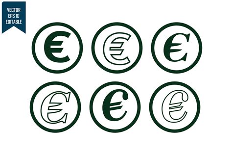 Euro currency icon set 45711582 Vector Art at Vecteezy