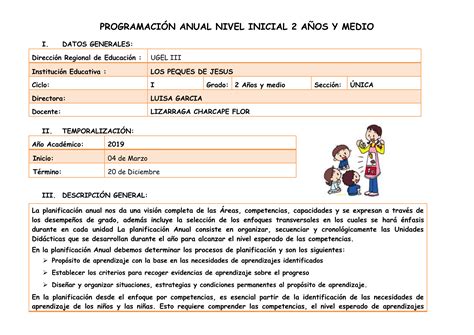 PROGRAMACIÓN ANUAL NIVEL INICIAL 2 y medio AÑOS 1