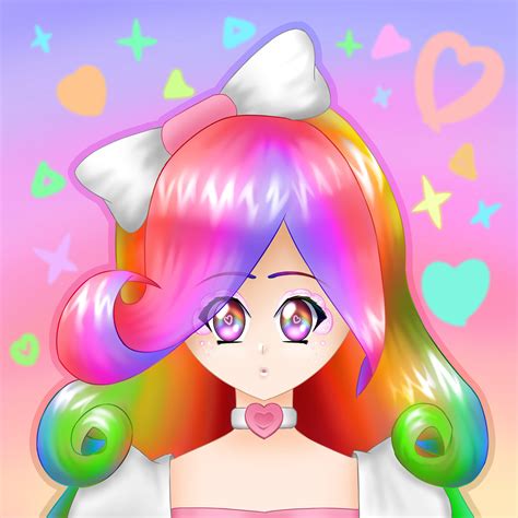 Rainbow Haired Girl By Cosmicrena On Deviantart