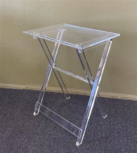 Pair Of Mcm Lucite Folding Tv Trays Tables At 1stdibs Lucite Tv