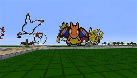 Charizard Pixel Art Minecraft Map