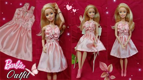 Diy Making Beautiful Pink Doll Frock With A Bow On Top Doll Dress