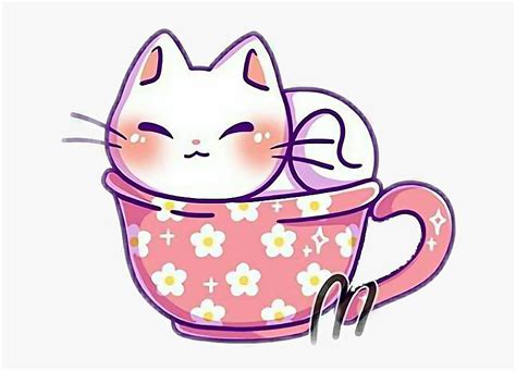 #kawaii #cute #kitty #cat #kitten #teacup #whitecat - Cute Kawaii Cat ...