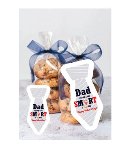 Dad Youre One Smart Cookie Tag Tie Shape Printable Etsy