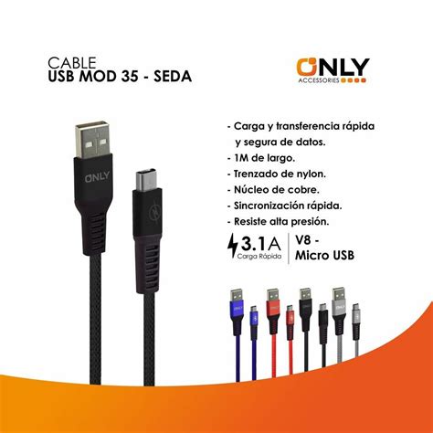 CABLE USB MOD 35 SEDA V8 NEGRO Imponik San Luis