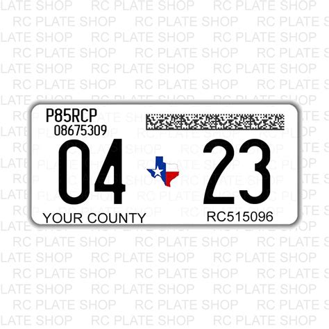 1/10 scale Texas registration sticker | RC PLATE SHOP