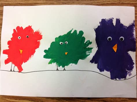 The Artsy Fartsy Art Room Color Mixing Birds With Kindergarten And