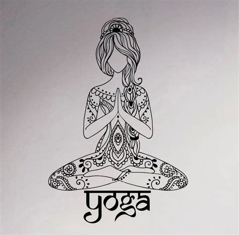 Yoga Wall Sticker Indian Lotus Pose Art Vinyl Decal Studio Decor Living