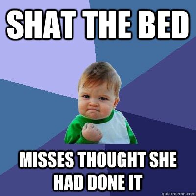 Shat The Bed Misses Thought She Had Done It Success Kid Quickmeme