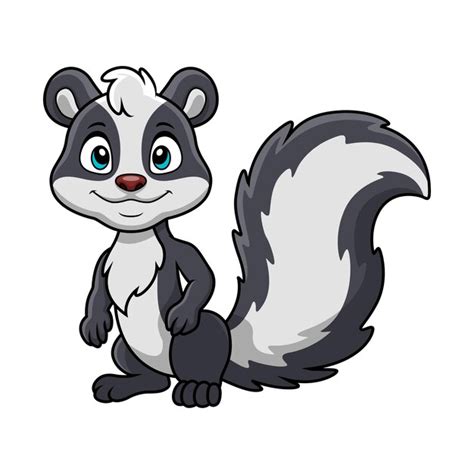 Premium Vector Cute Skunk Cartoon On White Background