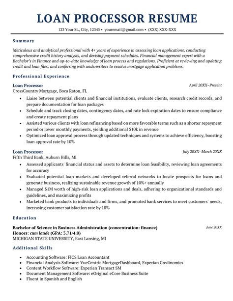 Banking Resume Examples Template Writing Guide