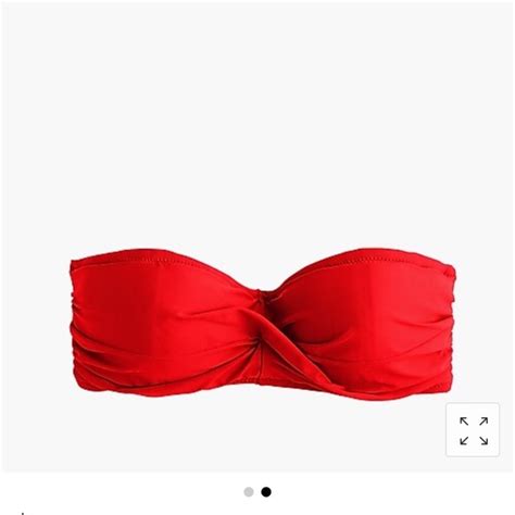 J Crew Swim Jcrew Red Twist Front Bandeau Bikini Poshmark