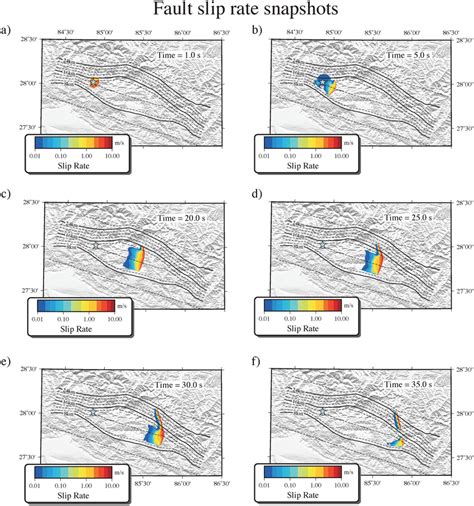 Snapshots Of The Simulated Dynamic Rupture Model Of The 2015 Gorkha