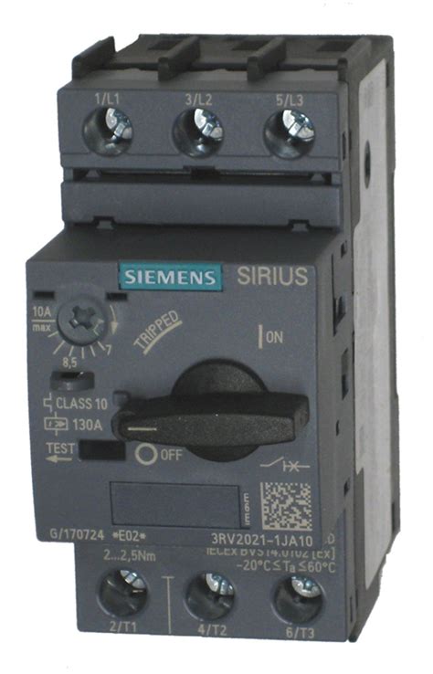 Siemens 3rv2021 1ja10 Motor Protector 7 To 10 Amps