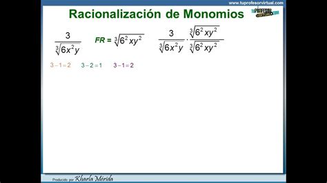 N Meros Reales Racionalizaci N De Monomios Ejercicio Youtube