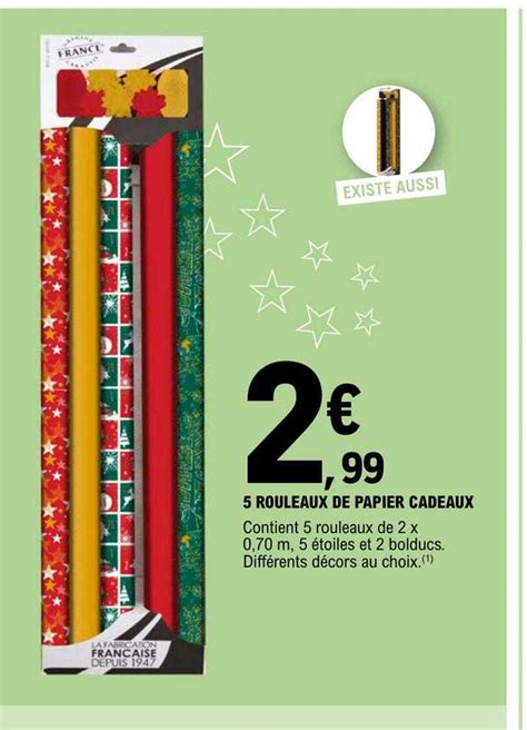 Promo 5 Rouleaux De Papier Cadeaux Chez E Leclerc ICatalogue Fr