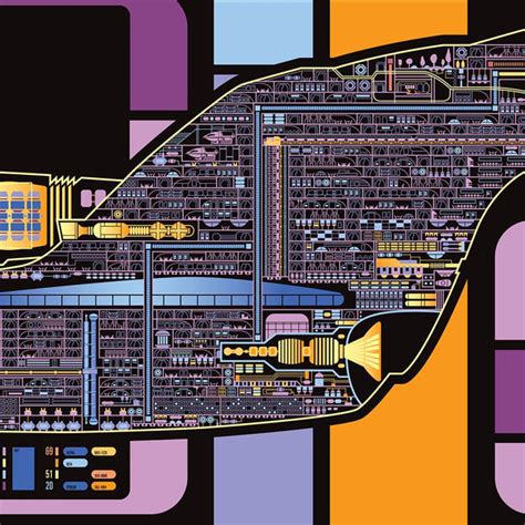 Galaxy Class - USS Enterprise-D - Starship Schematic - 36x11.75 – KnerdKraft