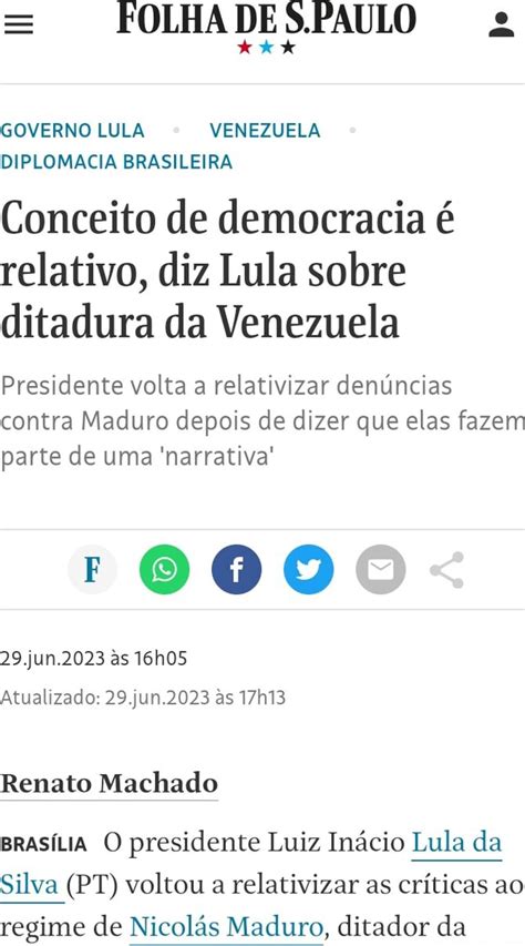 FOLHA DE S FAULO GOVERNO LULA VENEZUELA DIPLOMACIA BRASILEIRA